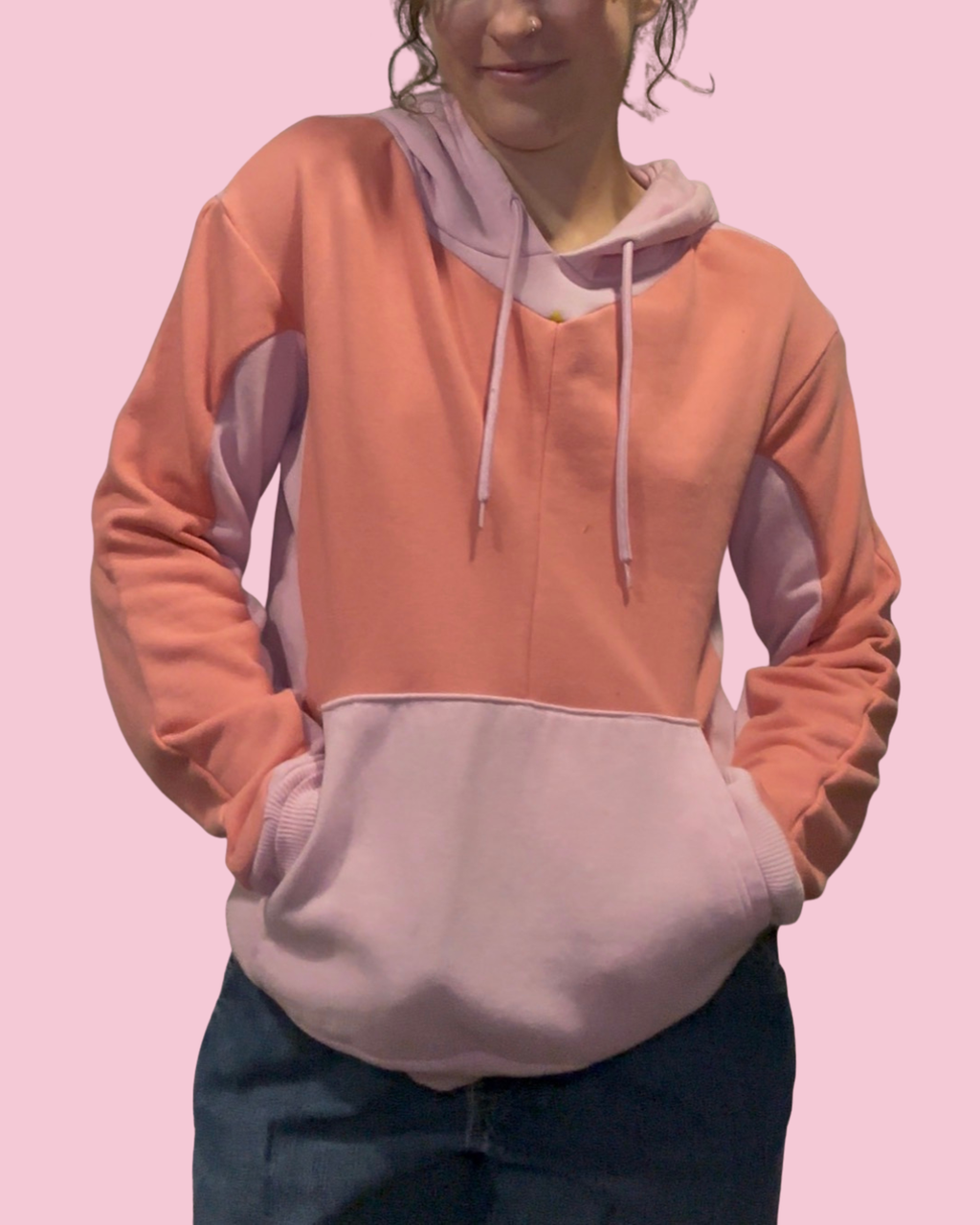 2 Tone Pink Upcycled Hoodie