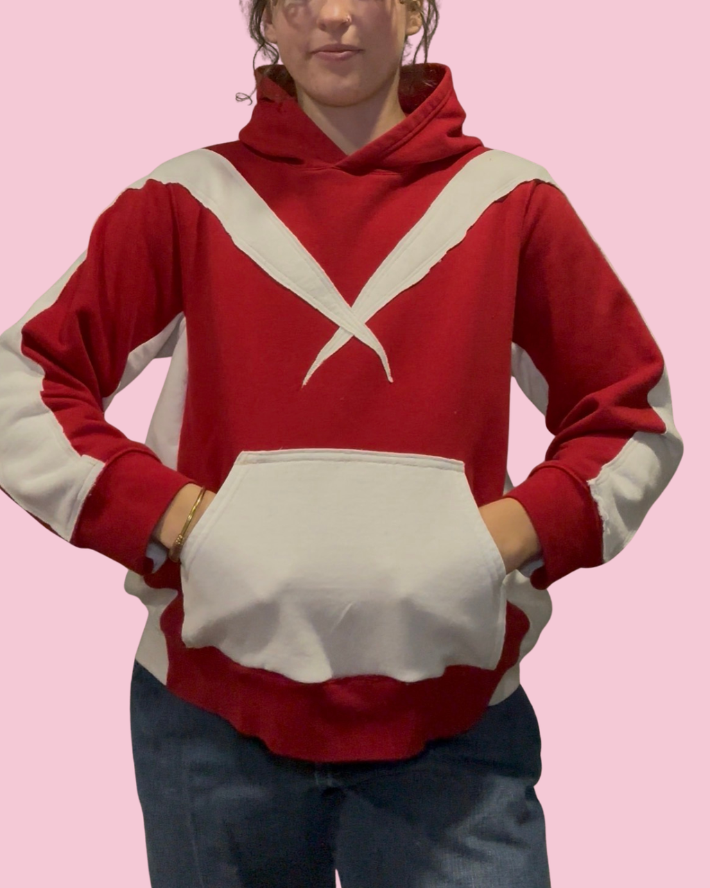 Red Upcycled Hoodie