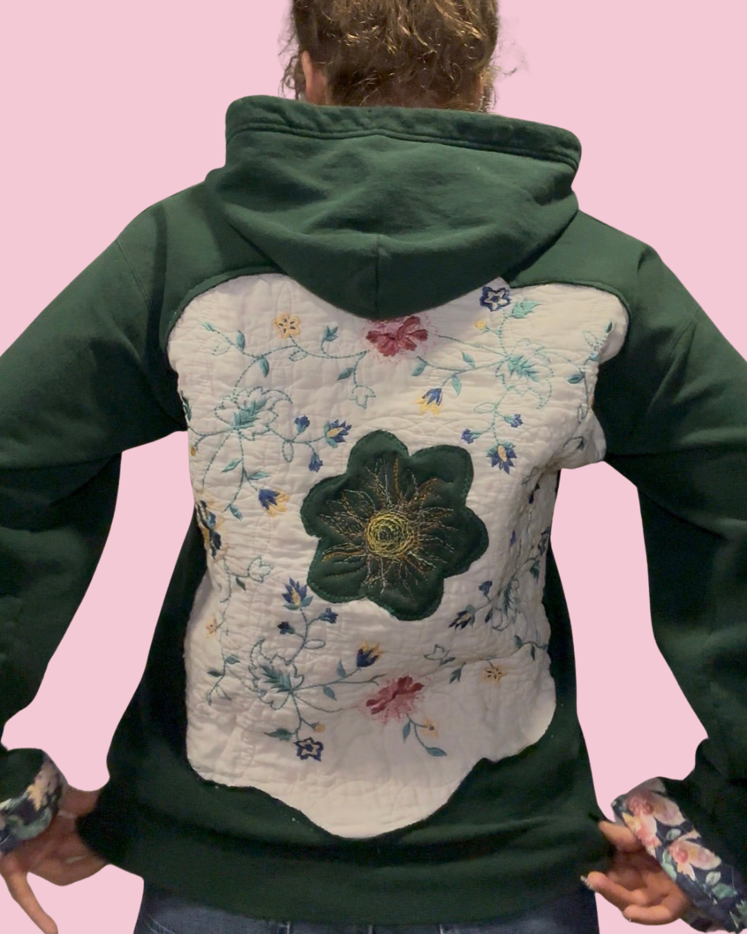 Floral Green Zip-up